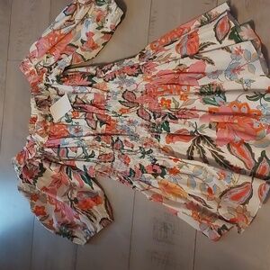 Misa Los Angeles Floral Puff Sleeve Mini Dress Size M.